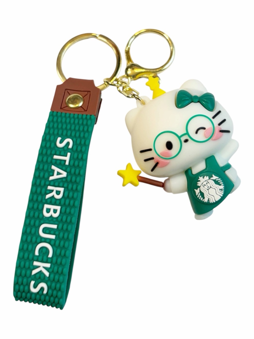 Starbucks Hello Kitty Keychain with Green Strap Bag Charm